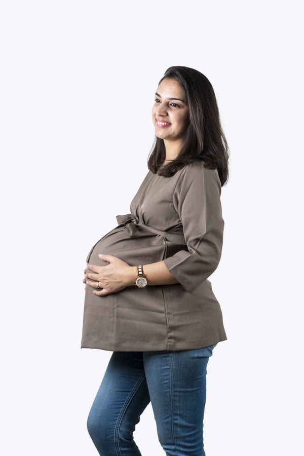 Cocoa A line maternity top (Left)